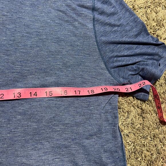 Lululemon Size Medium Intended Short Sleeve Heather Cobalt Crop Top Open Back - Picture 8 of 8